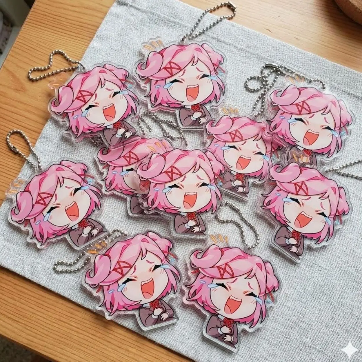 Natsuki Doki Doki Literature Club Acrylic Keychain, Chibi Anime Manga Charm, Fan Gift