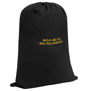 Black Military Jumbo Barracks Field Barracks Bag Heavy Duty Canvas Army Laundry Sack Duffle