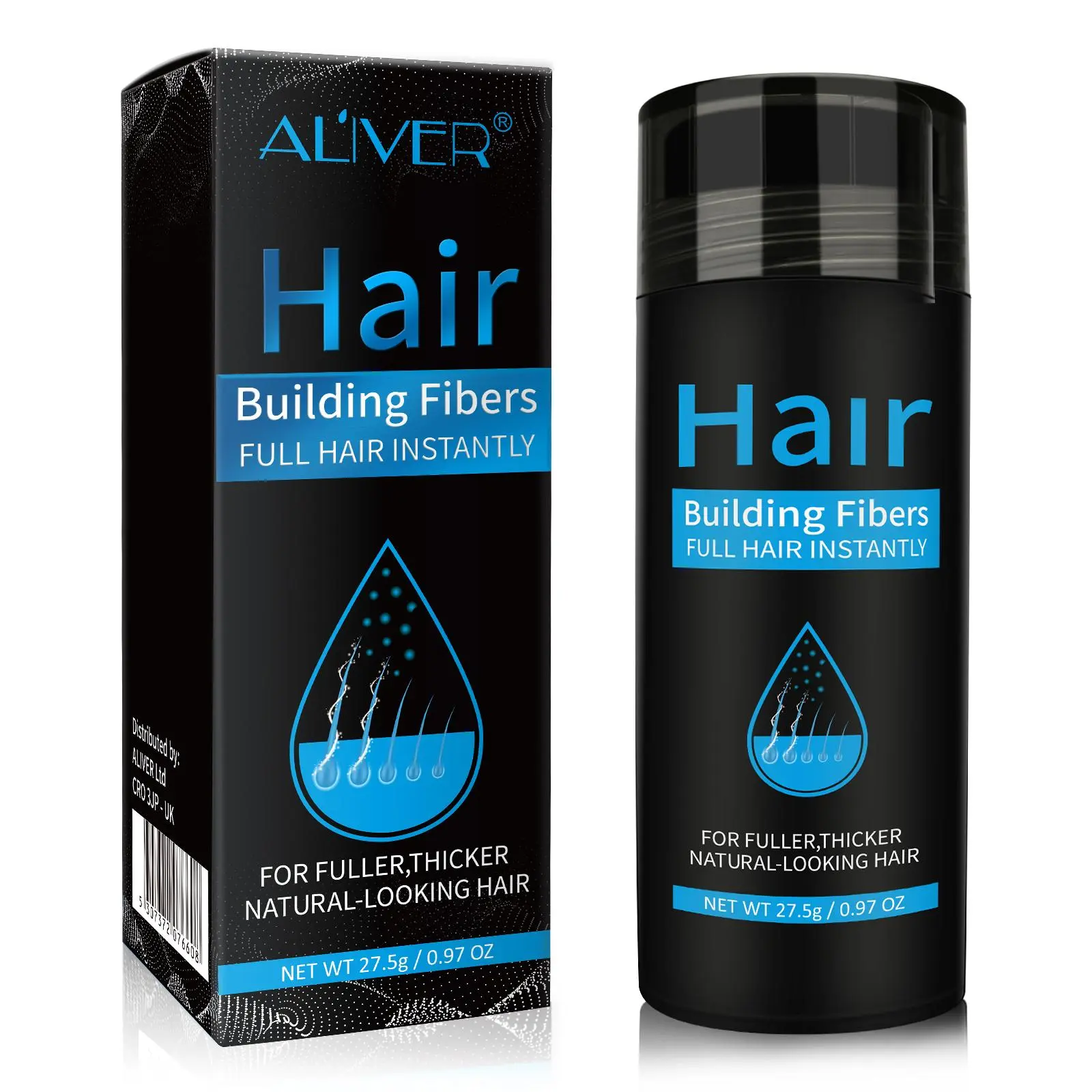 Hair Thickening Fibers, 1 Box Hair Building Fibers Spray, Fuller Hair Instantly, Thickening Hair Powder for Men and Women, Hair Volume Powder