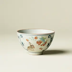 Ru Ware Tea Cup Single-Cup Tasting Bowl Ceramic Gongfu Set for Tea Enthusiasts