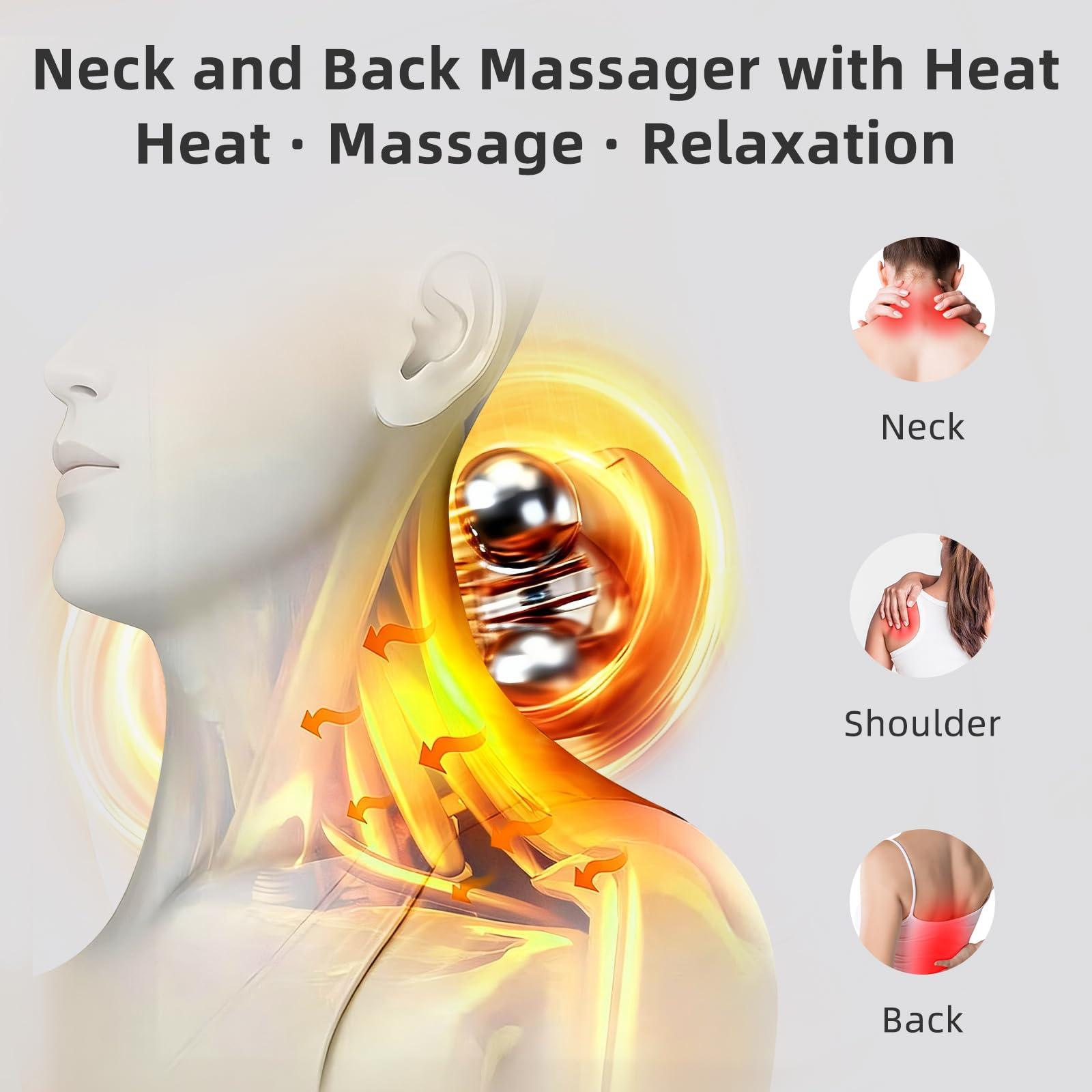 Electric Massager Pillow, Ultra-Quiet Corded Neck and Shoulder Massager with Heat, Portable 3D Kneading for Shoulder, Leg & Calf Muscle Pain Relief, Relaxing Gift for Men & Women ,stress  relief  products