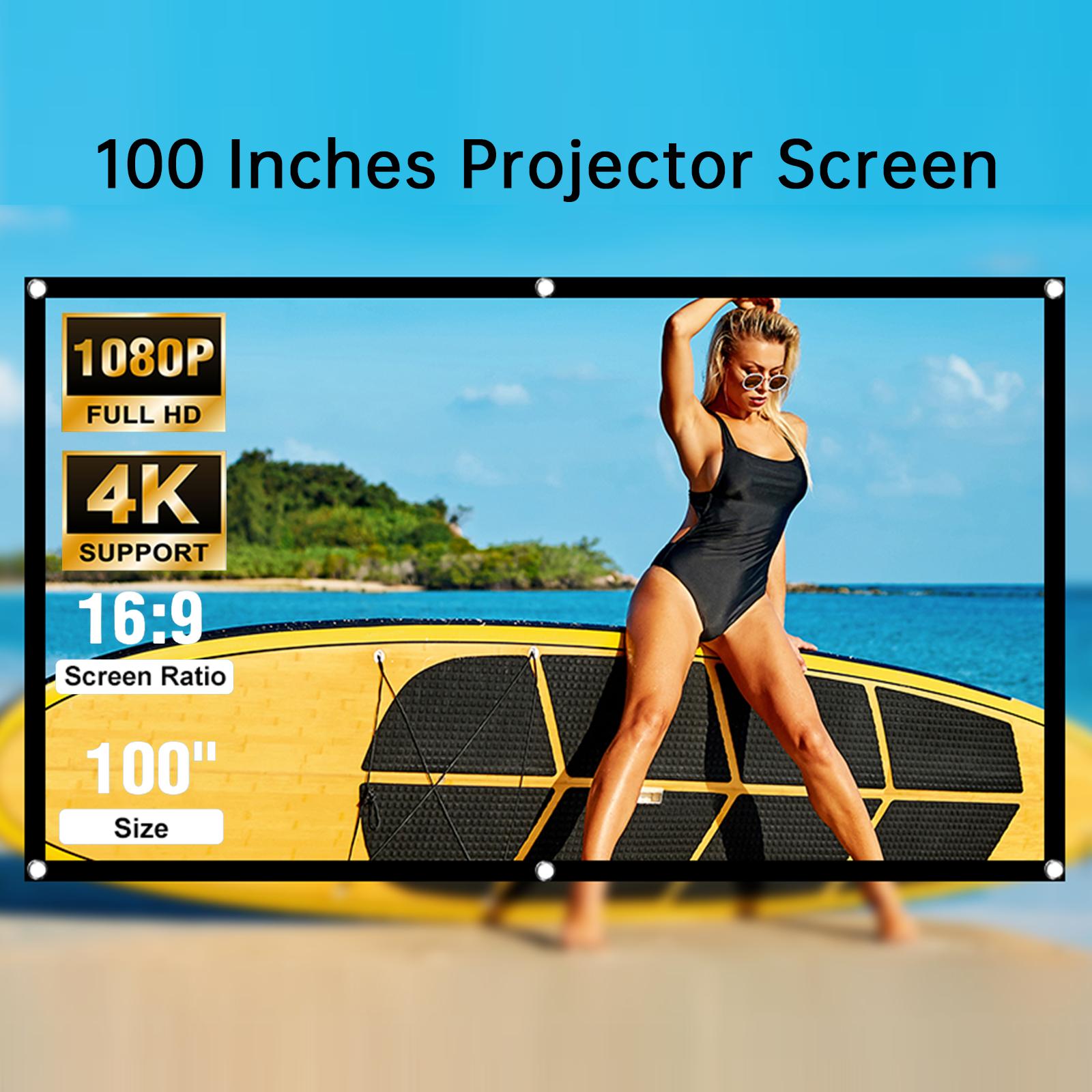HAPPRUN 100'' Projector Screen – 16:9 Foldable Portable Movie Screen for Home Theater, Indoor/Outdoor Use, Anti-Crease Fabric, Supports Double-Sided Projection HAPPRUN 100'' Projector Screen – 16:9 Foldable Portable Movie Screen for Home Theater, Indoor/Outdoor Use, Anti-Crease Fabric, Supports Double-Sided Projection