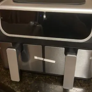 Sweetcrispy 9QT Dual Basket Air Fryer, Oven 10-in-1，2 Independent Nonstick Baskets with Easy View Windows, Sync Finish & Hi-Fry Functions,Wide Temperature Range (200°F – 450°F)， Digital Double Air Fryer