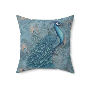 Peacock Dreams Square Pillow