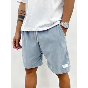 Men's Regular Fit Solid Corduroy Shorts, Casual Comfy Breathable Shorts for Summer, Men's Bottoms for Daily Wear(Sheet)