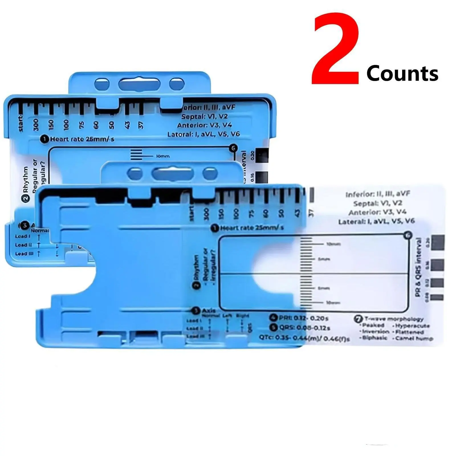 Hear Rate Ruler ECG 7 Step Ruler - Transparent EKG Calipers Tool - TikTok Shop