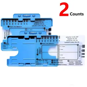 ECG 7 Step Ruler, 2 Counts Transparent EKG Calipers Measuring Tool, Easy-to-carry ECG Ruler, Suitable for ECG/EKG Interpretation
