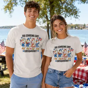 Fire Quacker Duck T-Shirt, Funny Patriotic Duck Graphic Tee, Unisex 4th of July USA Shirt