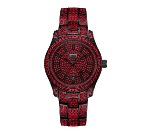 JBW Men's Jet Setter Red Crystal Black IP Watch