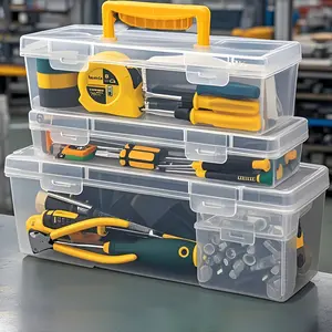 Newly Upgraded Handheld Tool & Craft Storage Box (Lid Included) - Multi-Purpose Portable Organizer for Screws, Nails, DIY Supplies, Screwdriver Bits - Lightweight Container for Home, Workshop, and Outdoor Use.