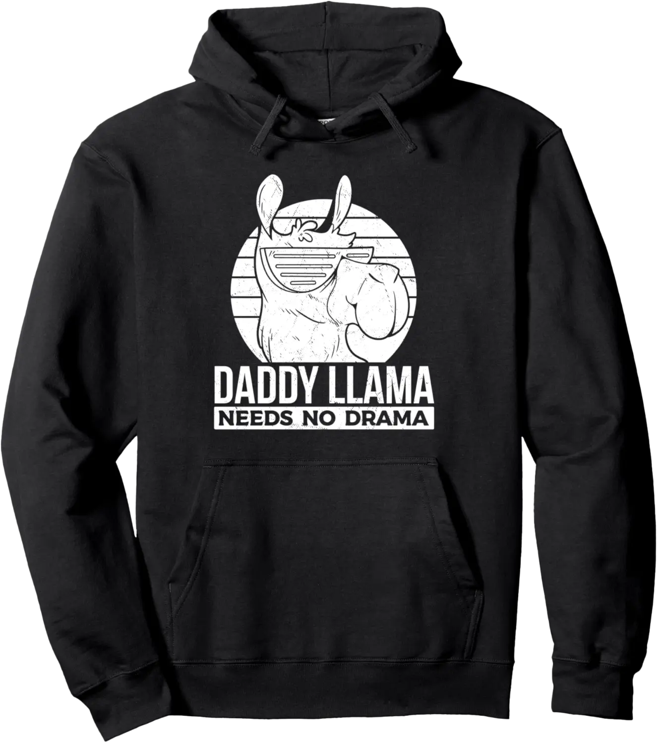 Daddy Llama Needs No Drama - Llama Dad Pullover Hoodie - Winniekemo Shop 96B0DT9RZJ7C