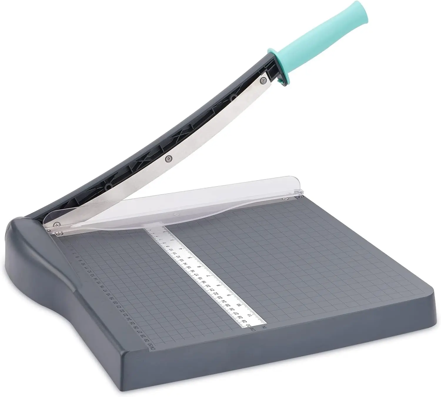 Paper Cutter, Paper Slicer with Safety Guard and Blade Lock, 12" Cut Length Guillotine Paper Cutter with 16 Sheet Capacity, Paper Cutters and Trimmers for Cardstock Cardboard (Gray)