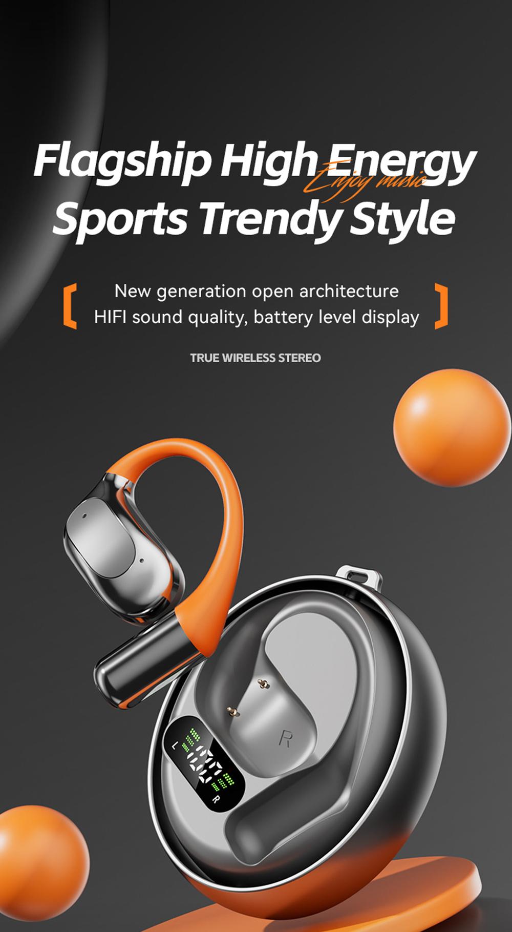 KEAI M113 Bluetooth Wireless 5.4 Earbuds, 2-in-1 OWS Rotatable Bluetooth Earbuds with Charging Case, Suitable for Office, Travel, Sports, Learning, Compatible with iPhone & Android