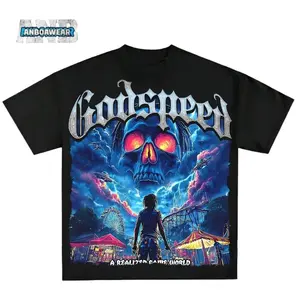 Men'S Heavyweight Gothic Skull & Neon Green/Blue/Pink Graphic T-Shirt - Oversized Loose Fit Crew Neck Short Sleeve, Breathable All-Season Streetwear For Concerts, Road Trips & Casual Wear - Machine Washable Music Lover Essential With Edgy Skull Prin