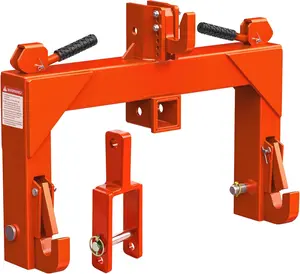 3 Point Quick Hitch with Upgrade Versatile Adapter & 2" Receiver for Category 1 Tractors, 3000 lbs 3-Pt Trailer Hitch Attachment with 5 Level Adjustable Bolt