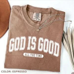 Comfort Colors Retro Christian T-shirt, God Is Good Christian Aesthetic Shirt, Religious Jesus Crewneck Top