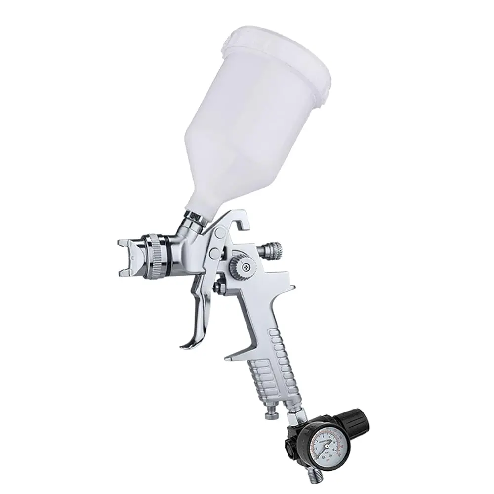 Valu-Air HVLP Spray Gun - 20Oz Gravity Feed Spray Painting Tool with Regulator, HVLP Sprayer for Power Tools Applications