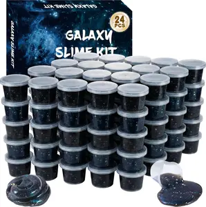 24 Pack Galaxy Slime-Multi Colored Sensory Putty,Party Favors for Kids, Non Sticky,Safe for Girls and Boys Classroom Reward,Stress Relief Toy, Party Supplies