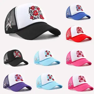 Red lip hat sun hat personality wide brim multi-color alphabet hat truck driver cap baseball cap