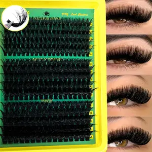VIRAL 60D 80D D Curl Lash Clusters, Fluffy Volume Mink Lashes 10-16MM 270PCS, Volume Focused Lashes, Wispy Thick Eyelashes Extensions, Reusable Individual Lashes Pack, DIY Lash Extensions, Natural Dramatic Look Daily&Party, Long Lasting Lightweight