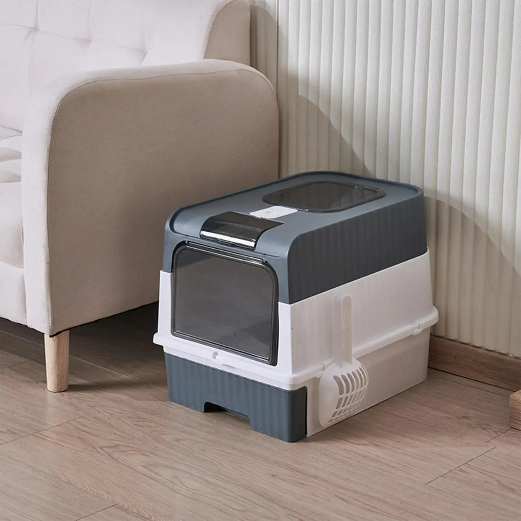 Foldable Cat Litter Box, Drawer Type Cat Potty, Easy to Clean Including Cat Litter Scoop, Pet Supplies for Small Medium Cats