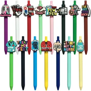 Funny Nurse Pens Cute Cna  Assistant Accessories  Week Physical  Gifts Aesthetic Black Gel Ink Pens Supplies for Rn Lpn  Student Essentials, 15-Count (Small Humor)