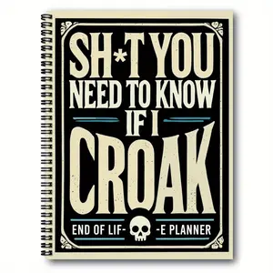 1pc Death Planner & Organizer spiral notebook, Office stationery supplies, gothic style undated workbook for final wishes, suitable for home organization, personal planning routines, and life preparation