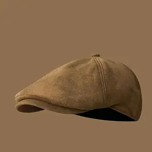 Vintage Newsboy Cap - British Style, Solid Color, Perfect for Outdoor Activities & Travel