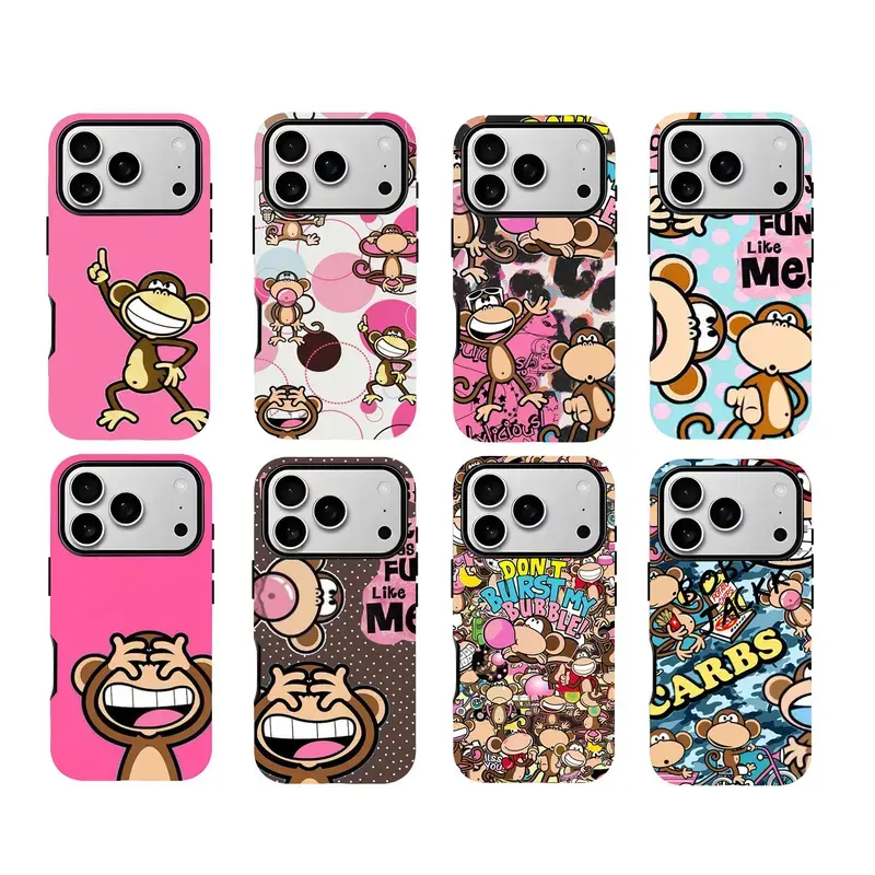Funny Monkey Monkichi Cutest Design Phone Case Protection For IPhone 17-11, Pro Max, Pro Plus