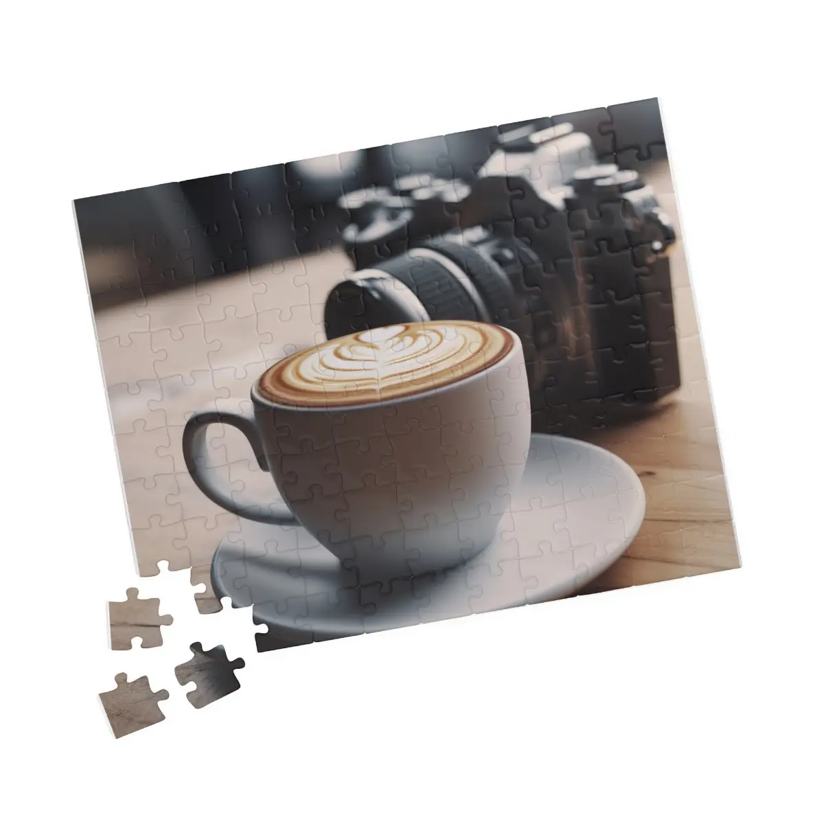 Latte And Digital Camera Jigsaw Puzzle (110, 500, 1014-piece)