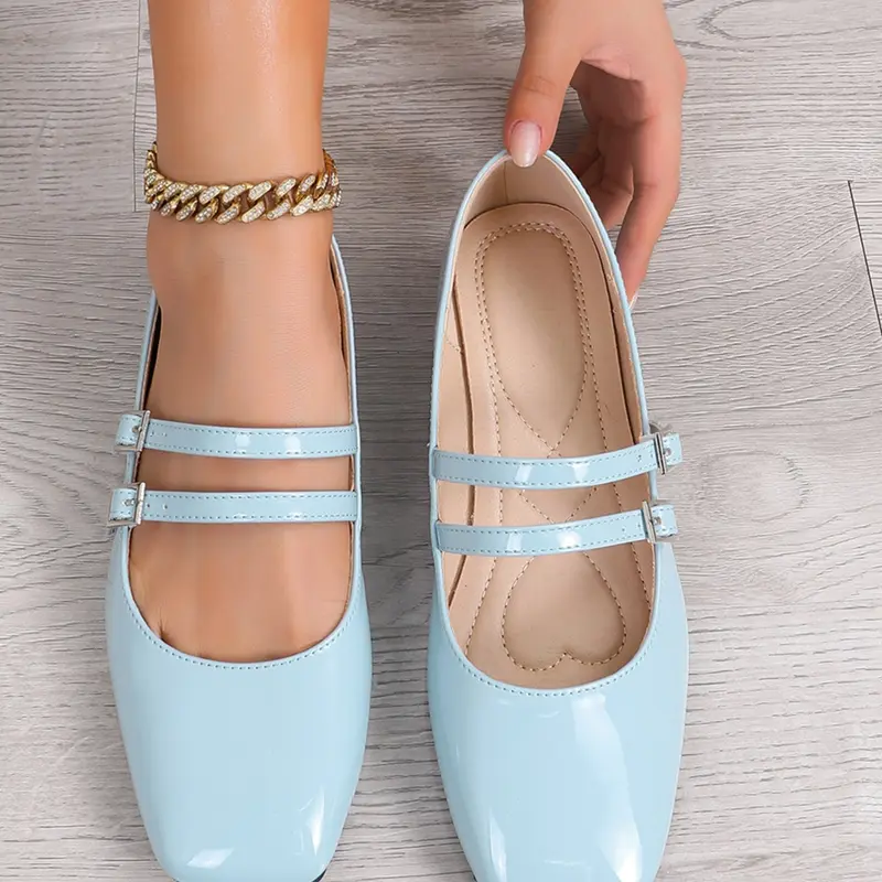 Vintage Soft Square Toe French Flat Shoes, Daily Wear Small Charming Classic Style Low Ankle Mary Jane Slippers, All Seasons PU Leather Rubber Sole, Casual Shoes, Vintage Chic Shoes, Casual Flat Footwear