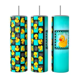 Snarky What The Duck 20 oz Tumbler Coffee Drinkware Insulated Lid Skinny Portable