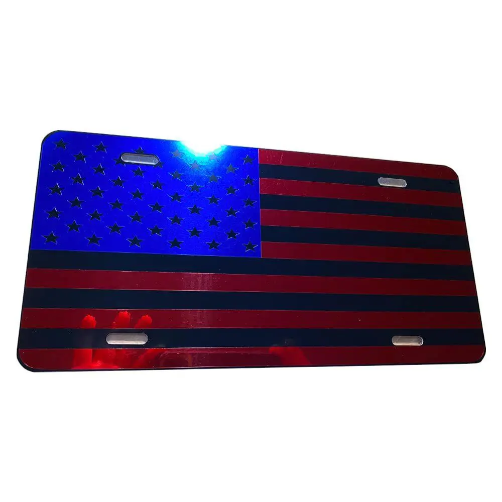 CustoMonsterDesigns US American Flag Heavy Duty Aluminum License Plate S3