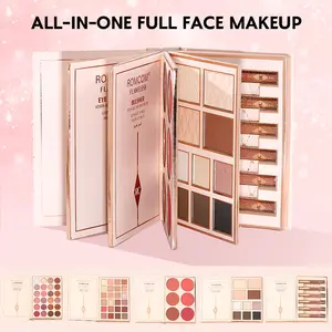A beautiful 5-page makeup magic book, including multi-color eye shadow, lip gloss, powder blusher, highlights, a complete set of makeup sets, an ideal holiday party gift for women, Makeup Palette Set