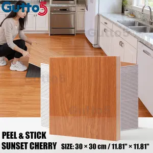 51pcs/102pcs boxed self-adhesive retro wood grain self-adhesive floor stickers, wall decoration stickers, tear off and paste, easy to install, suitable for DIY projects, various styles of wood grain, suitable for wall and floor renovation-Gutto5