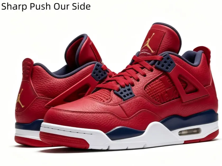Men Women Retro Mid Cut Basketball Sneakers Scarlet Red Dark Navy White Breathable Mesh Grain Leather Upper Shock Absorbing Sole Wear-resistant Athletic Gym Workout Footwear