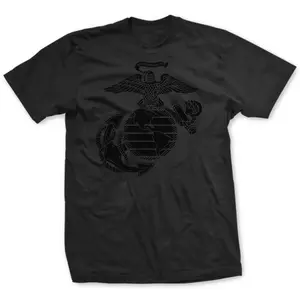 Black Out Eagle Globe and Anchor Graphic T-Shirt USMC Military Emblem Tee, Patriotic Marine Corps Pride Shirt, Vintage Tactical Style, Gift for Veteran or Supporter
