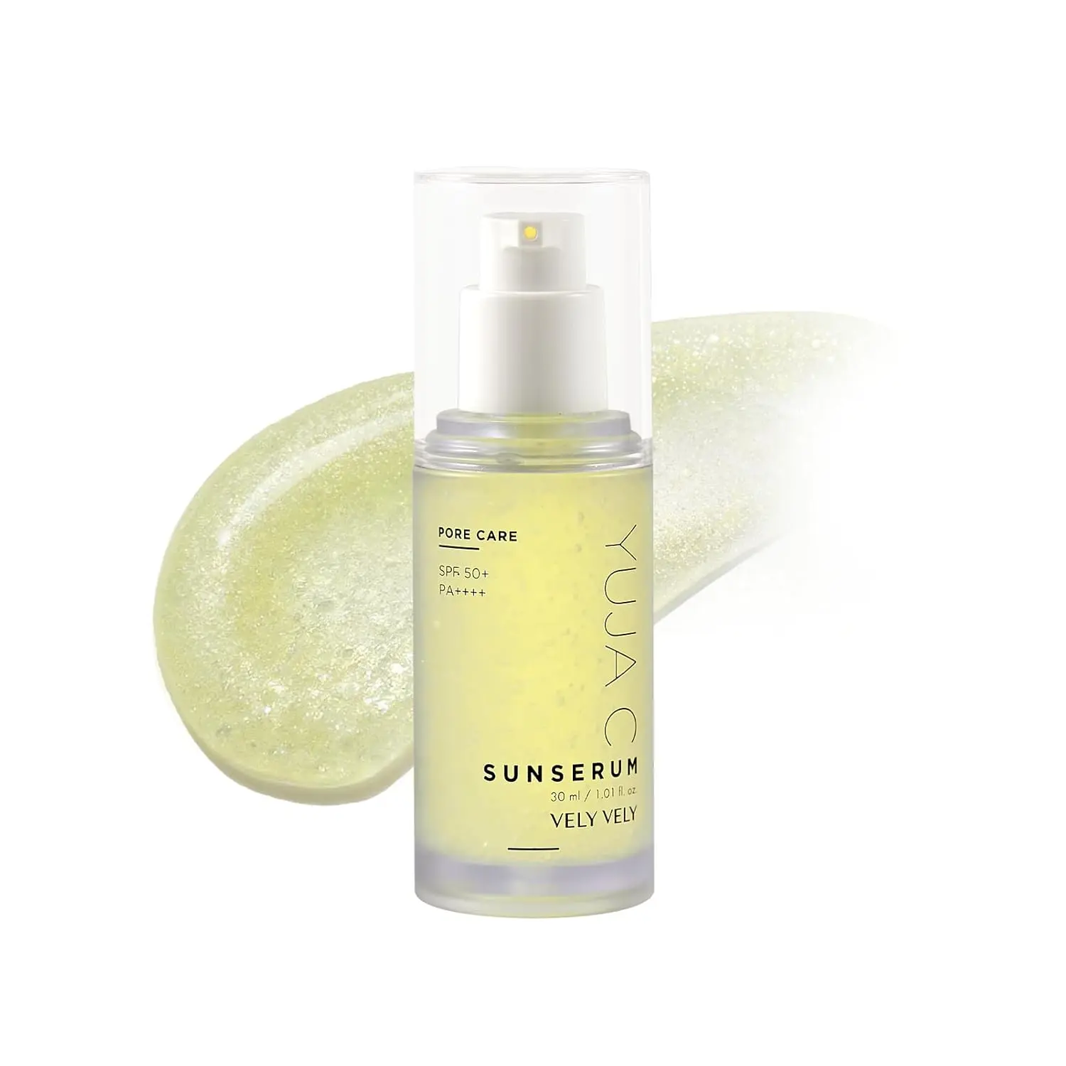 VELY VELY Yuja C Sun Serum SPF 50+ PA++++ 30ml - Sensitive Skin Invisible Lightweight Gel Facial Sunscreen, Niacinamide-Infused, No White Cast, Fresh Non-Greasy Brightening Daily Face Skincare Serum