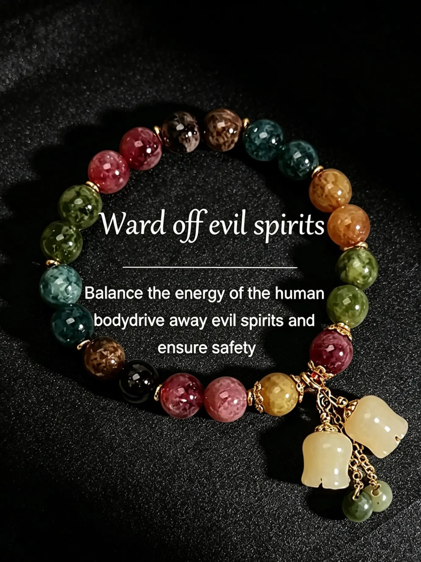 Bellflower Colored Emerald Bracelet with Pendant, New Chinese Style Jewelry, Symbolizes Peace and Prosperity, Ideal Gift for Teachers' Day, Beautiful Bracelets
