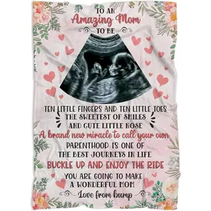 To My New Mom Gifts for Women, New Mommy Gift for Wife from Husband, Mom to be Throw Blanket, Expecting Mother Gifts, New Pregnancy Gifts for First Time Moms, Gender Reveal Gift