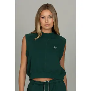 Hunter Green Mock Neck Sleeveless Top 2.0