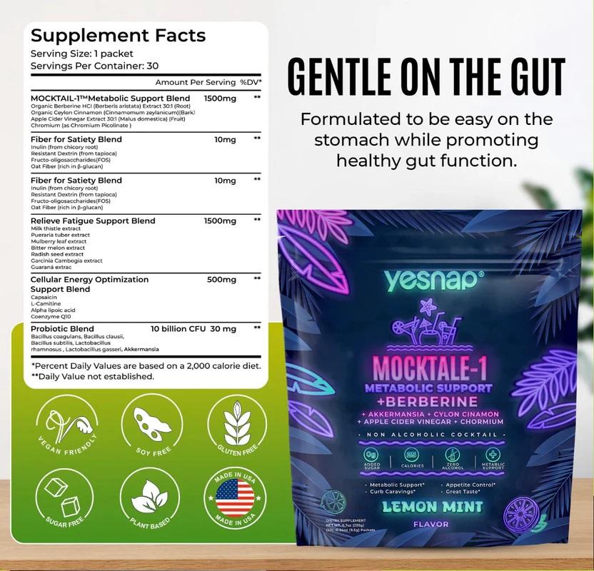 Yesnap MagicRelax 8-in-1 Magnesium Glute Booster, Magnesium KSM-66 Ashwagandha Saffron Vitamin D3 GABA L-Theanine Supports Cortisol Balance Mood Sleep No Sugar Non GMO Raspberry Lemonade Flavor - 30 Servings