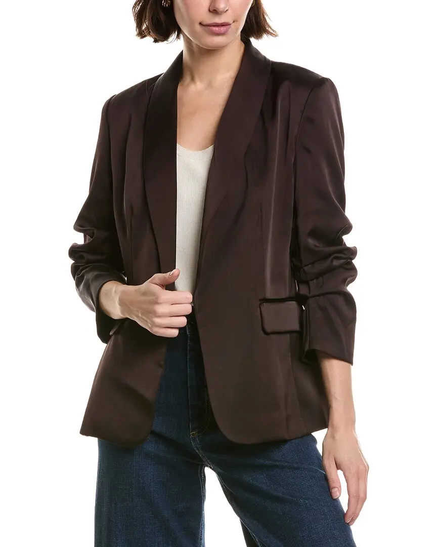 T Tahari Shawl Collar Scrunch Sleeve Blazer