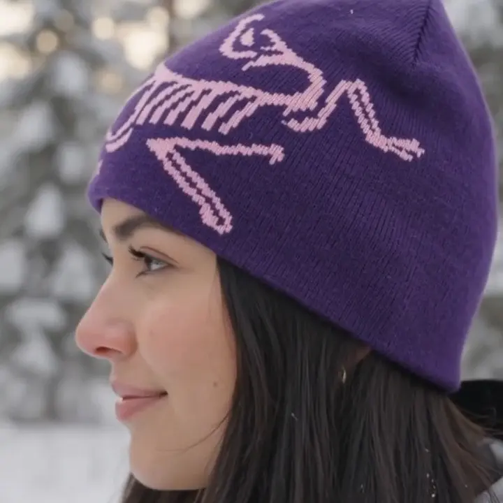 Arc'teryx Knit Beanie for Men Women, Winter Hat with Bird Graphic, Warm Stretch Fit Skull Cap, Outdoor Hiking Camping Casual Headwear