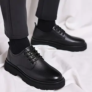 and Autumn Hot-Thick-Soled Lightweight Trendy Low-Top Casual Men's Shoes Versatile Youth Groom Formal Business Shoes Boy Footwear