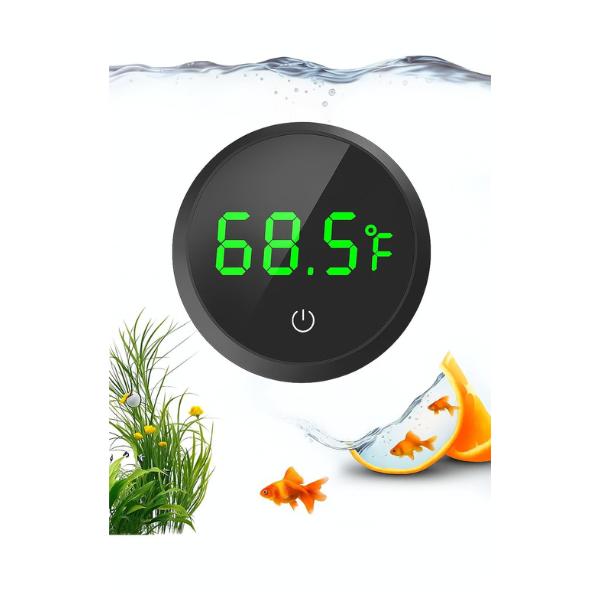 Fish Tank Thermometer Aquarium Thermometer Wireless Touch Stick Digital Aquarium Thermometer LED Display ±1°F for Monitoring The Fish Tank Aquarium Temperature Accessories (Black)