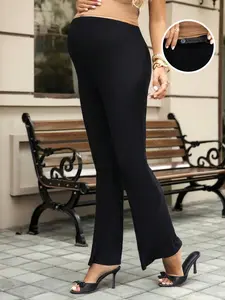 Maternity Solid Color High Waist Adjustable Casual Pants Black Slacks For Women Elegant Pants For Women Business Casual Woman Pants Business Casual Outfit Women Formal Wear For Ladies Pants