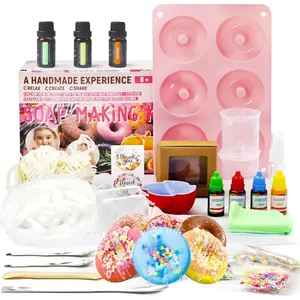 Soap Making Kits for  and Adults,Kit para Hacer Jabones, Donut Molds,DIY Craft Supplies, Birthday Holiday Gifts for Girls 8-12,Fun,Easy,Creative
