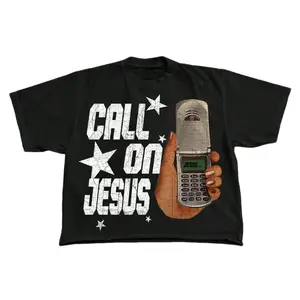 EMCGICC Jesus Shirt,CALL ON JESUS,Y2k,Graphic Shirt Men's Summer Short Sleeved Pure Cotton Comfortable And Breathable Casual Outdoor Street Round Neck T-Shirt, A High-Quality Fashion Brand, A Surprise Gift For Family And Friends.Graphic Tees Men