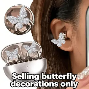 2pcs Female Headphone Additions, Adjustable Headphone Stand, Luxury Bow Headphone Clip, Style Jewelry, Ear Cushions, Cat Ear Headphones, Headphone Additions, Headphone Cushions, Headphone Earmuffs